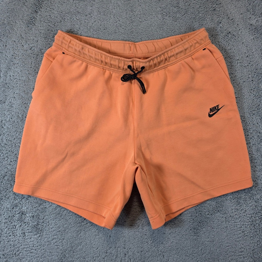 Nike Sportswear Tech Fleece Shorts Mens XL Orange Athleisure Gym Training 7"